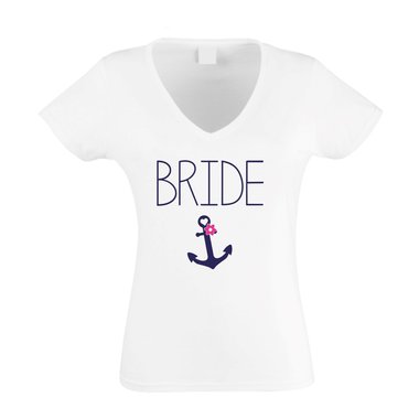 JGA T-Shirt Damen V-Ausschnitt - Bride Anchor