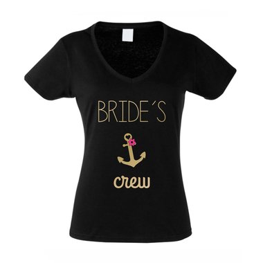 JGA Damen T-Shirt V-Ausschnitt - Brides Crew Anchor