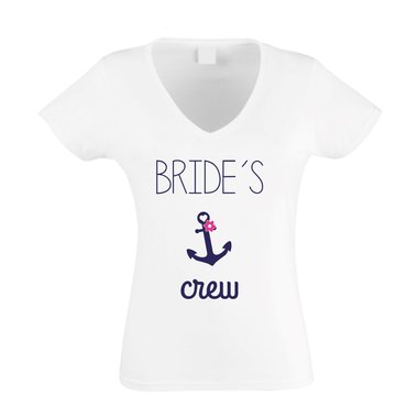 JGA Damen T-Shirt V-Ausschnitt - Brides Crew Anchor