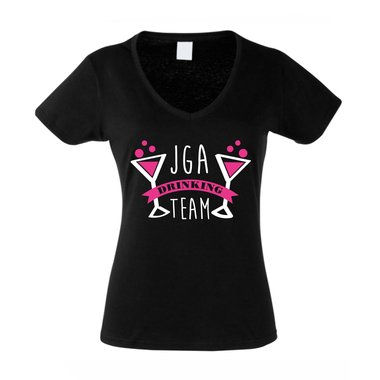 JGA Damen T-Shirt V-Ausschnitt - Drinking Team