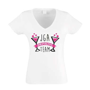 JGA Damen T-Shirt V-Ausschnitt - Drinking Team