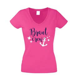 JGA Damen T-Shirt V-Ausschnitt - Braut Crew