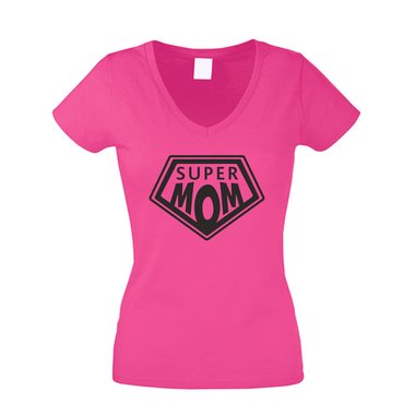 Damen T-Shirt V-Ausschnitt - Super Mom