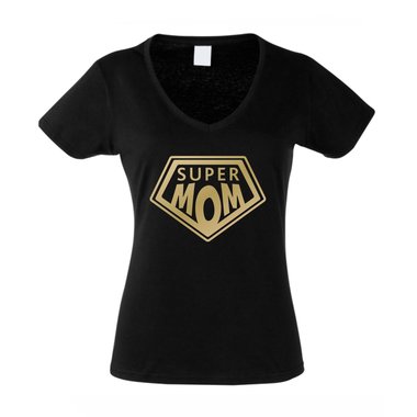 Damen T-Shirt V-Ausschnitt - Super Mom