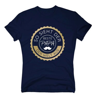 Herren T-Shirt - So sieht der beste Papa der Welt aus - Stempel