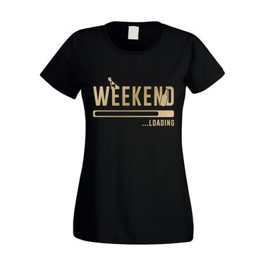Damen T-Shirt - Weekend loading weiss-schwarz XL