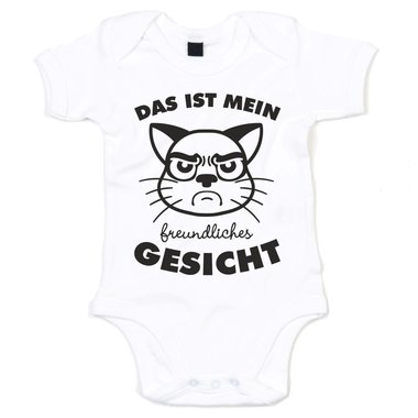Baby Body - Das ist mein freundliches Gesicht weiss-schwarz 62-68