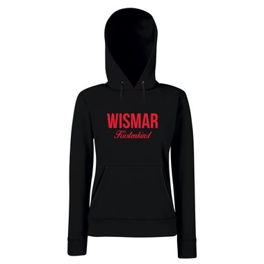 Damen Hoodie Wismar Kstenkind schwarz-weiss M