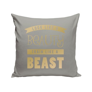 Dekokissen - Look like a Beauty, train like a Beast braun-fuchsia