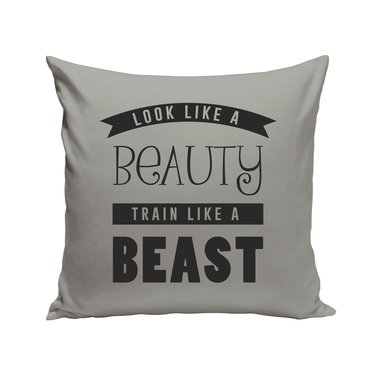 Dekokissen - Look like a Beauty, train like a Beast braun-fuchsia