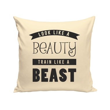 Dekokissen - Look like a Beauty, train like a Beast braun-fuchsia