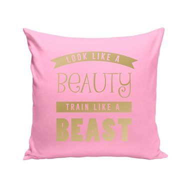 Dekokissen - Look like a Beauty, train like a Beast braun-fuchsia