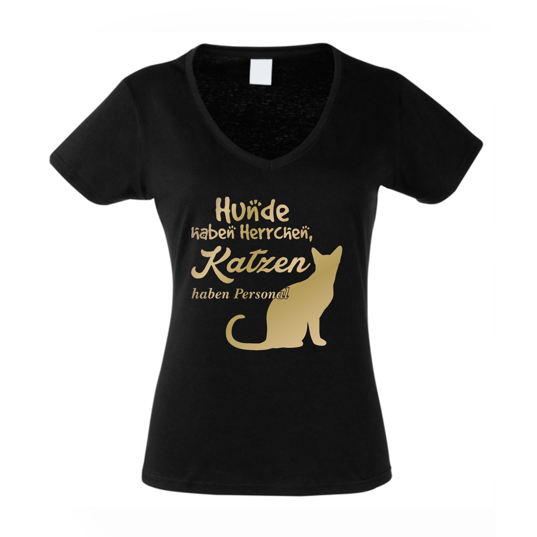Damen VAUSSCHNITT TShirt Hunde haben Herrchen, Katzen haben