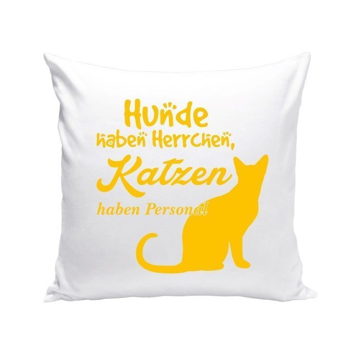 Dekokissen Hunde haben Herrchen, Katzen haben Personal » TShirt